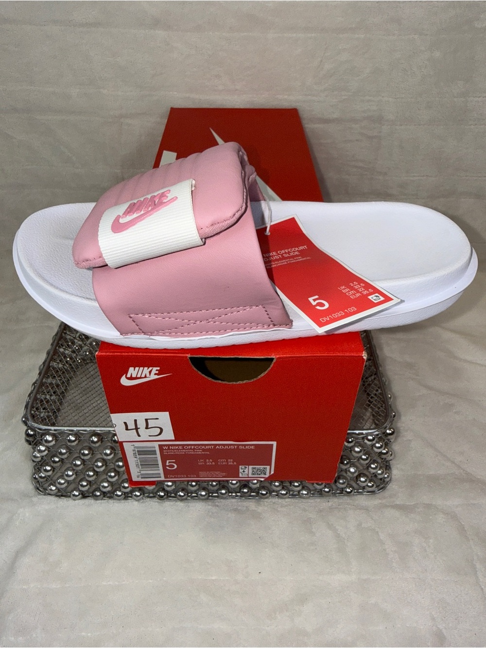 🌸💗 Nike Offcourt Slide Pink Youth 3.5Y/Women’s 5 DV1033-103 NWT🎀 - Picture 4 of 8